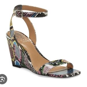 Vince Camuto Colorful Snake Pattern Wedges